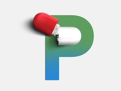 P as Pill creative design font illustration medicine negative p pill typography