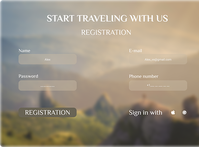 #DailyUI #001 Travel registration form 001 dailyui design minimal ui ux