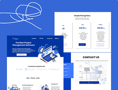 Project Management Software design graphic design landing page ui ux