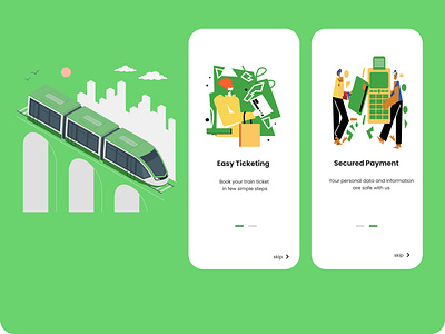 Railway app onboarding screen branding design onboarding screen ui ux