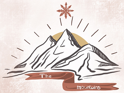 Mountain view illustration of Alps alps background branding card cartoon design hills illu illustration lines logo mountain resort skiing snow snow resort spring winter