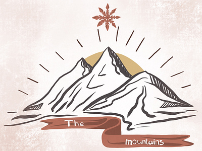 Mountain view illustration of Alps
