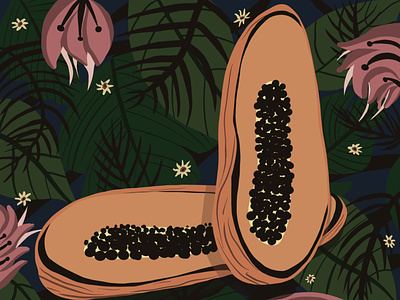 Papaya illustration card