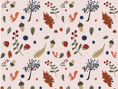 Autumn forest pattern