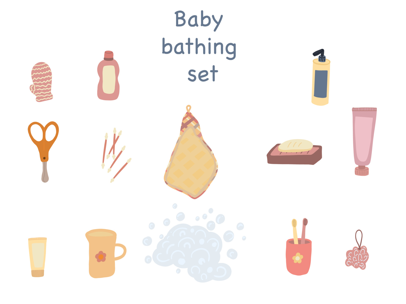 Baby bathing set by Darya on Dribbble