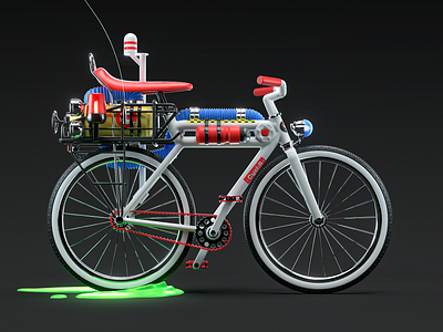 Who you gonna call ? 3d bike c4d childhood cycle design ghost ghostbusters illustration octane protect render