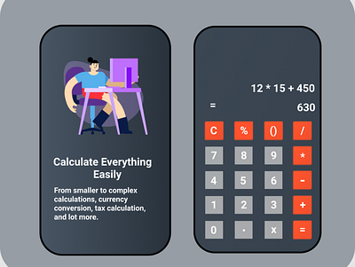 Calculator Design adobexd animation app branding calculator dailychallenges design figma graphic design illustration logo opentowork ui userexperience userfriendly userresearch vector