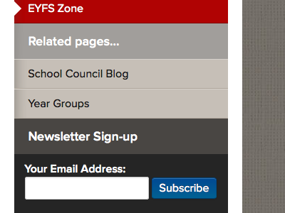 Sidebar Newsletter Subscribe academy education menu nav navigation school website