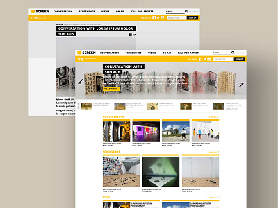 SCREEN art media website art direction branding logo uxui web design website
