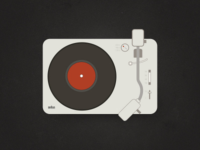 Braun Record Player by Dieter Rams braun clean design icon illustration music needle player record retro vintage vynil