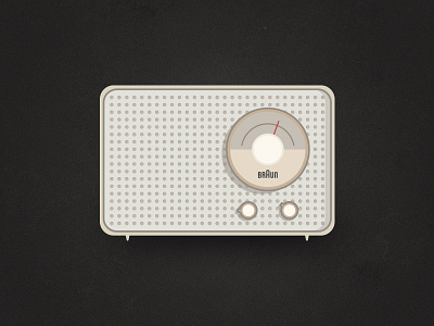 Braun Vintage Radio by Dieter Rams braun clean design flat icon illustration music radio retro sound vintage