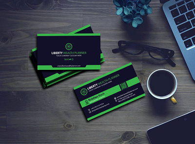 Liberty Wealth Planner (Business card) Design branding business business card design business logo graphic design
