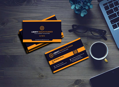 Liberty Wealth Planner (Business Card) Design branding business card design graphic design logo