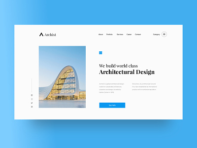 Architectural Studio Website Header android app architecture civil engineering clean design engineering graphics illustrations interaction ios landing page design minimal mobile new ui ui ux design user interface ux website
