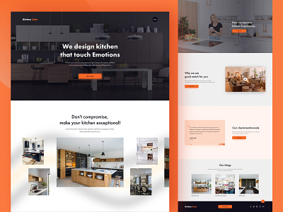 Kitchecolor Landing Page animation awesome color design free interaction interior ios kitchen kitchenware landing page landing page ui minimal mobile mockup ui user interface ux webapp website