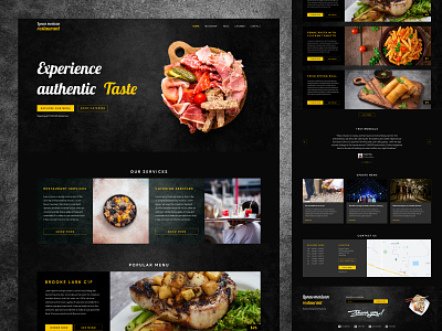 Restaurant & Catering booking landing page amazing booking catering dark design ecommerce food free hotel interaction design landing page mobile mockup responsive restaurant ui design user interface ux website wireframe