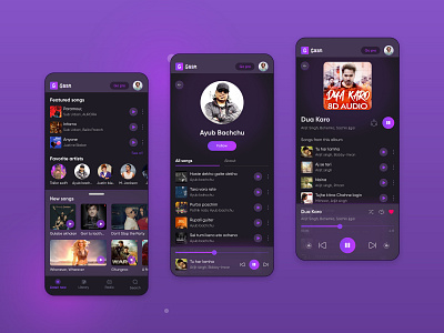 Music app UI design by Rakibul Islam 🍃 on Dribbble