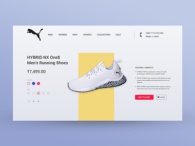 PUMA Product Page android app color design development fashion ios mobile mockup product product branding product brochure product catalog ui ui ux design user interface ux web design website white