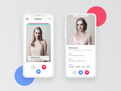 Dating App Screens android app brand color concept dating design fashion ios ipad mobile mockup new trends typography ui ui ux design user interface ux website