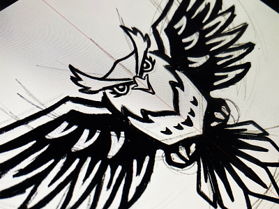 Owl school mascot drawing illustration mascot process school sketch