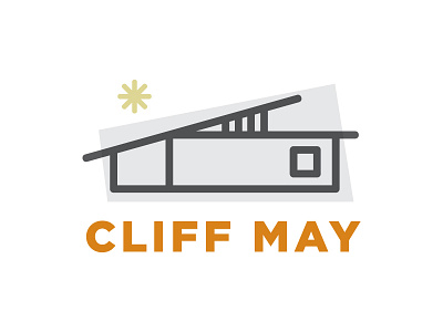 Cliff May icon logo mid century modern vector