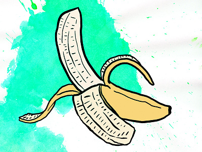 Here is a banana…for scale banana fruit hand illustration tablet texture wacom
