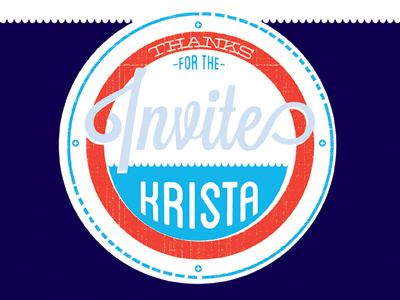 Thanks for the invite Krista debut invite logo nautical typography vintage