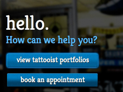How can we help? blue buttons tattoo type web