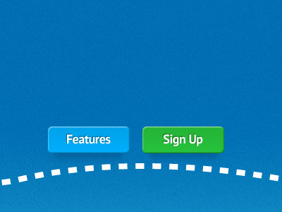 Features Signup blue buttons call to action green