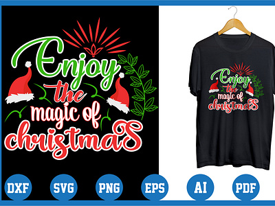 Christmas typography T-shirt design. Happy new year.