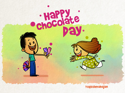 Chocolate Day artstyle chocolate bar chocolateday colourful couple cute illustration ipad love valentine