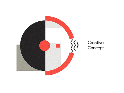 Creative Concept logo black brending cc design geometry google logo logotype material material design red