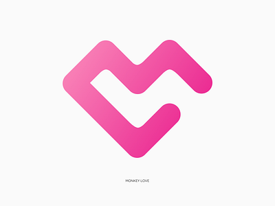 Monkey Love abstract app branding application icon art branding font icon app illustration logo logotype pink