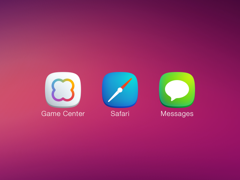 Plain iOS7 Icons Pt. 2 icons iphone game center safari messages plain