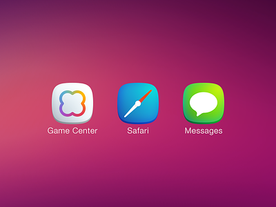 Plain iOS7 Icons Pt. 2 game center icons iphone messages plain safari