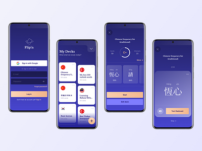 Language learning app UI branding dailyui design feedback first post flashcard graphic design interface language language learning app logo minimalistic mobile app modern practice purple simple ui ux visual design