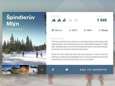 Mountain resorts widget 100days app flat mobile mountain nature resort simple skiing tablet ui widget