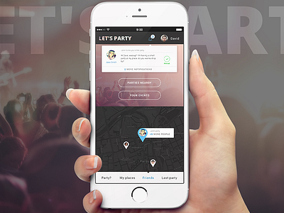Let's Party - app concept 100days app design mobile party people place social ui