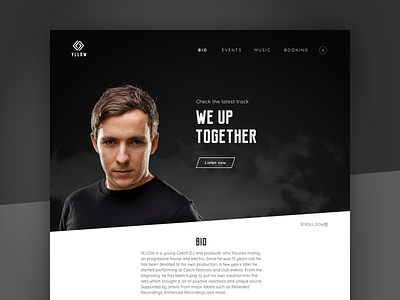 YLLOW - Website black branding clean design minimal music person portfolio simple ui ux web