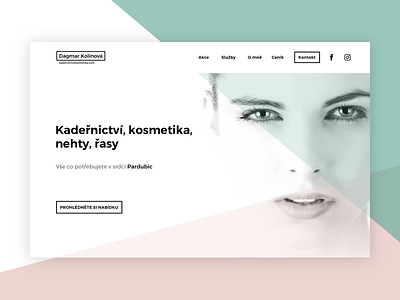 Beauty Salon - Website beauty clean design face minimal person type typography ui web
