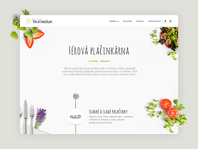 Ferova Palacinkarna - Design Concept bio design flatlay food photo restaurant typography ui vegan web