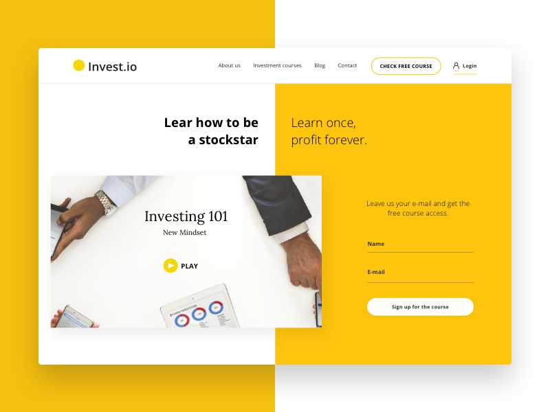 Invest.io - Webdesign by David Puhony on Dribbble