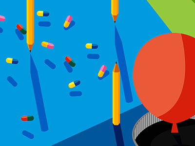 Pills animation colour illustration shadow shapes