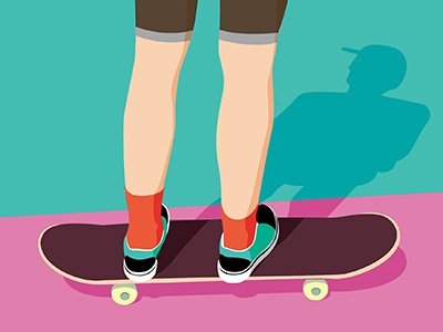 Skateboard colour conceptual editorial geometric illustration landscape