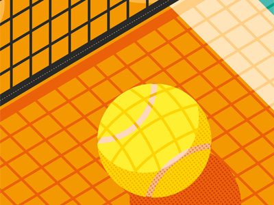 Sport colour conceptual editorial illustration tennis