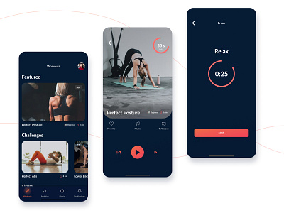 Fitness & Workout App app design ui ux