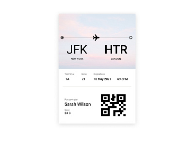 Boarding pass design ui