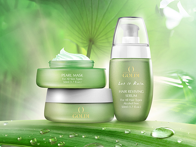 Goldi Let it Rain skincare visualization