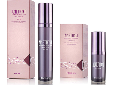 Amethyst skincare logo packaging design skincare