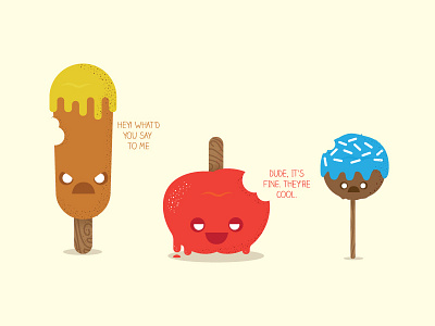 Things on a stick apple cake corndog illustration vector